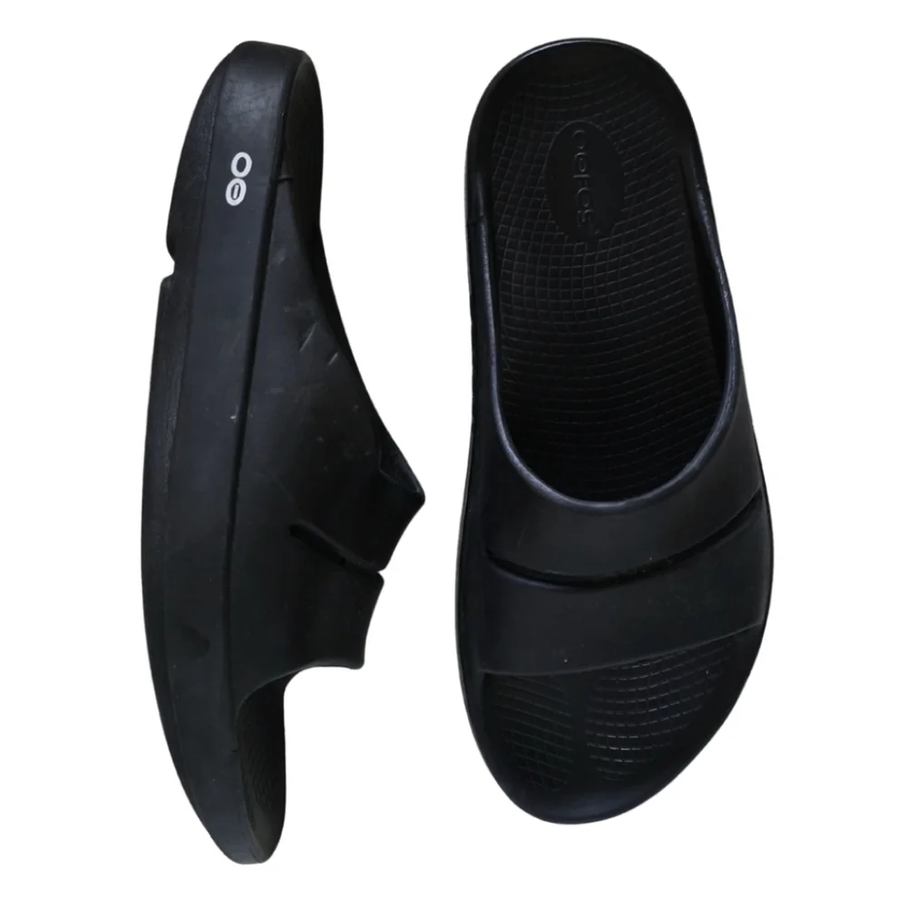 OOFOS OOahh Mens Slide Recovery Sandal Shoes M10/W12 EU 43 Black
